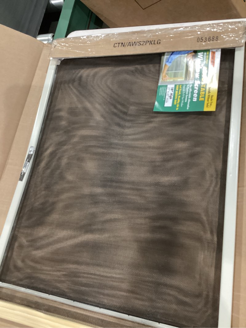 Condition photo showing Good Condition for frost king aws1845 wb marvin adjustable window screen, 18" high, fits 25 - 45" wide