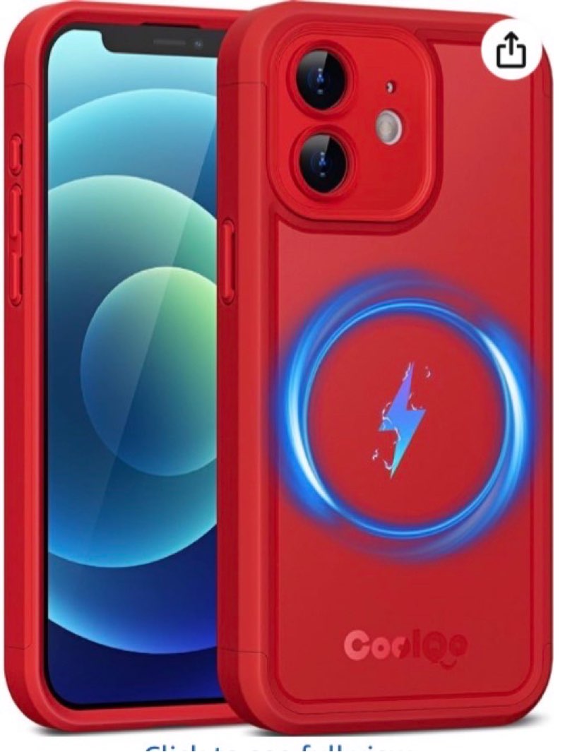 COOLQO Magnetic for iPhone 12 Case, Dual Layer Matte Scratch-Resistant, Red