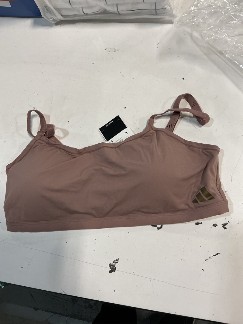 Condition photo showing Good Condition for adidas women's active micro body fit scoop bralette large wonder oxide