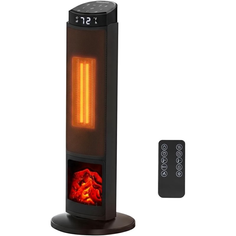 newbulig 23" space heater, 1500w portable heaters for indoor use, fast heating with 70° oscillation,