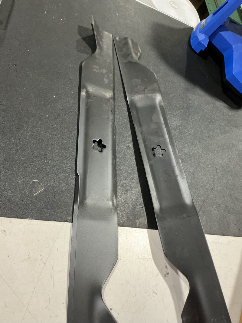 Condition photo showing Good Condition for 405380 mower blades for hu sqvarna craftsman poulan pro 46" lawn tractor, 532405380 high lift blades for hu sqvarna yth22v46, yth20k46, craftsman yt3000 46" deck, replace pp21011, 532403107 22-13/16" (2 pack)