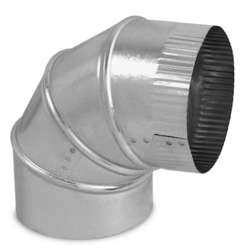 imperial 6-in 30 gauge galvanized steel round adjustable 90 degree duct elbow