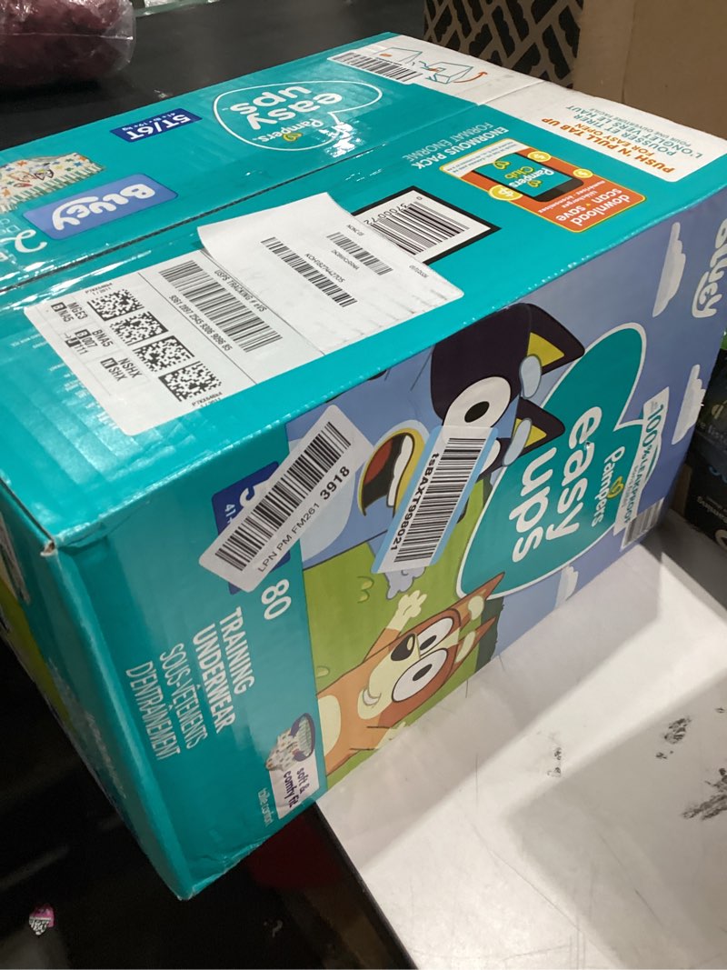 Condition photo showing Good Condition for Pampers Training Pants - Easy Ups Boys & Girls Bluey - Size 5T-6T, 80 Count, Children's Potty Underwear (Packaging May Vary) 5T-6T 80