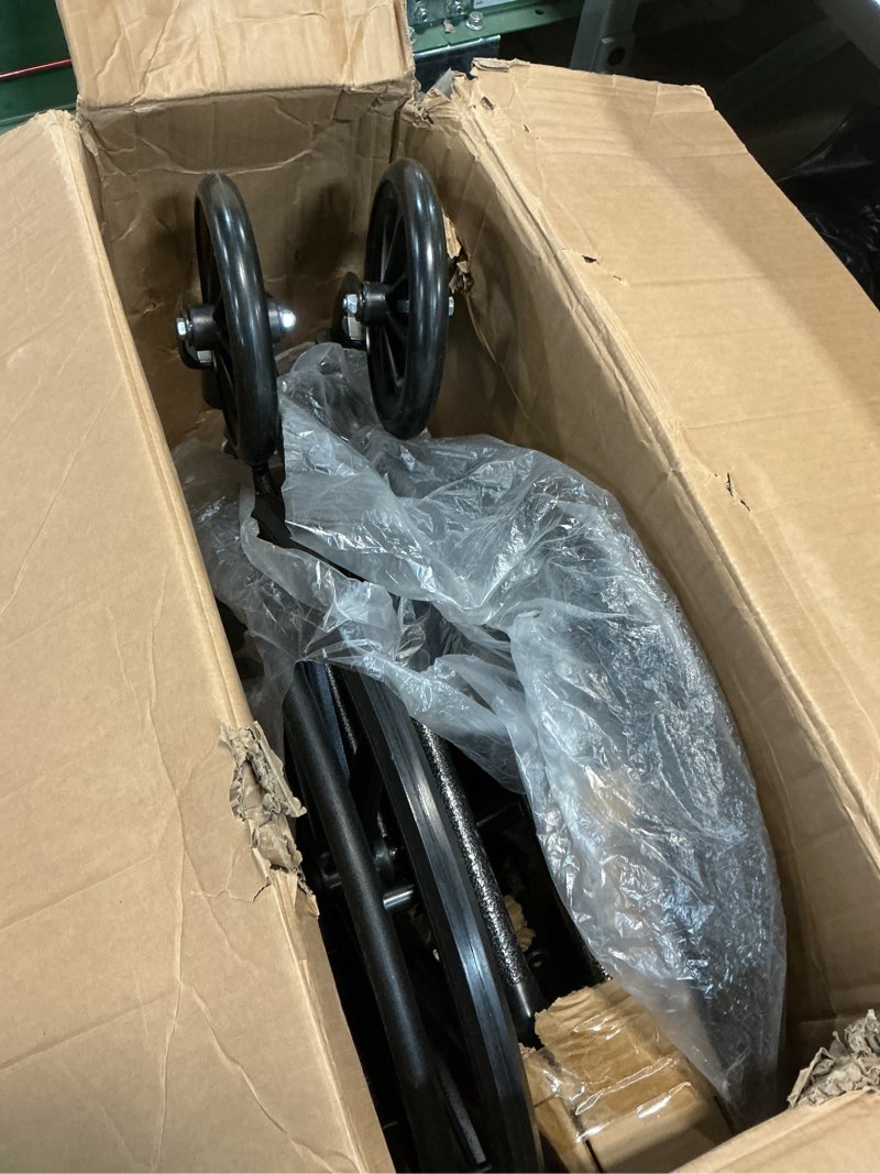 Condition photo showing Good Condition for drive medical silver sport 1 folding transport wheelchair - lightweight mobility support - full armrests - removable swing-away footrests - durable steel construction - compact folding frame - black