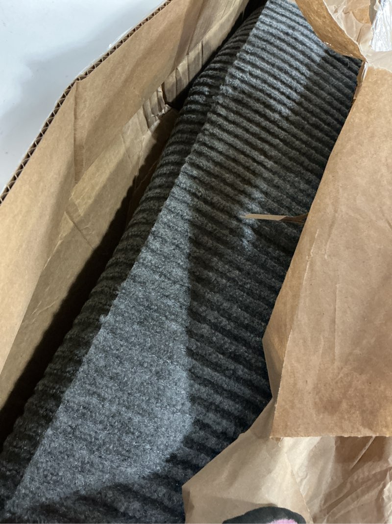 Condition photo showing Good Condition for ottomanson 2' x 6' hallway runner with scraper pile - extra durable non-slip rug mat for indoor & outdoor use - ideal for kitchen, entryway, patio & garage - high-traffic carpet, gray grey 700s series 2' x 6' (runner)