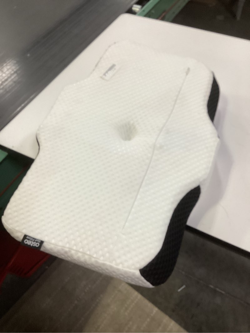 Condition photo showing Good Condition for Osteo Cervical Pillow for Neck Pain Relief, Hollow Design Odorless Memory Foam Pillows with Cooling Case, Adjustable Orthopedic Bed Pillow for Sleeping, Support for Side Back Sleepers Standard High(24.5*16.5*5.2/4.1 inches) Black
