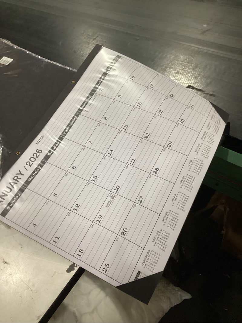 Condition photo showing New/Like New for desk calendar 2026(january 2026 - june 2027)?2026 desk calendar large 22 x17?2026 calendar,classic black,large calendar 2026-2027 with plastic cover 2026-2027-jan-1pcs