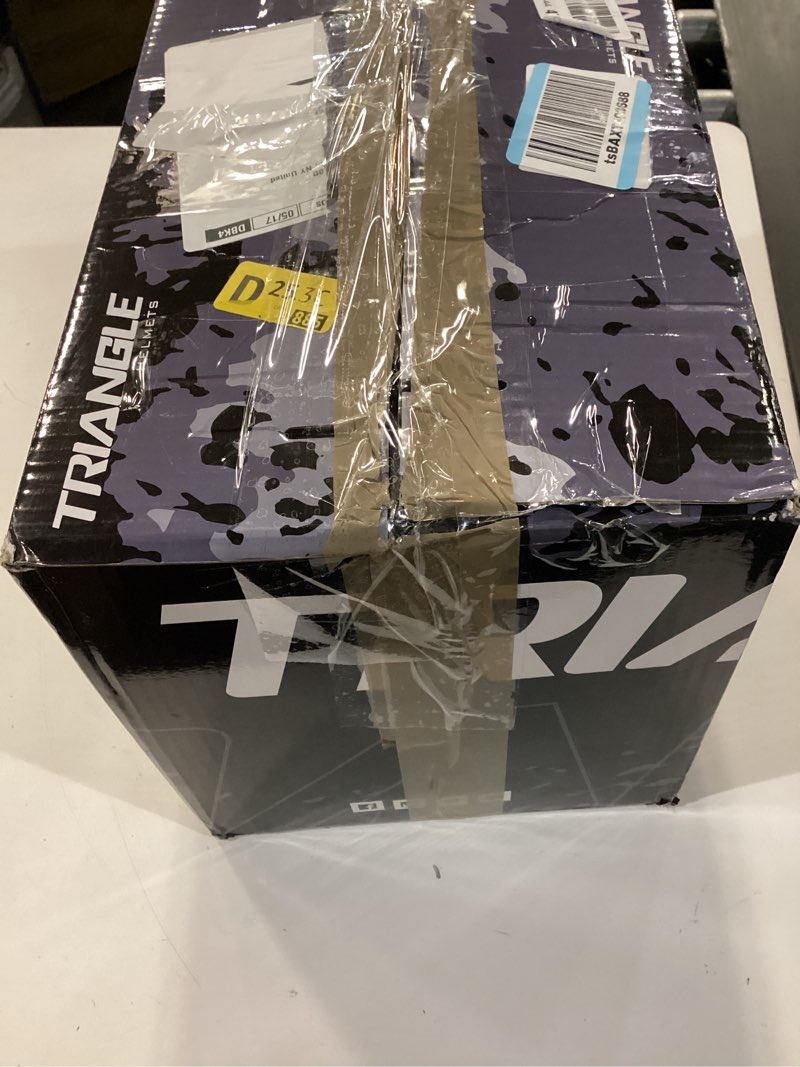 Condition photo showing New/Like New for triangle motorcycle helmets full face motorcycle helmet for men & women with tinted and clear visor meet dot approved large matte black