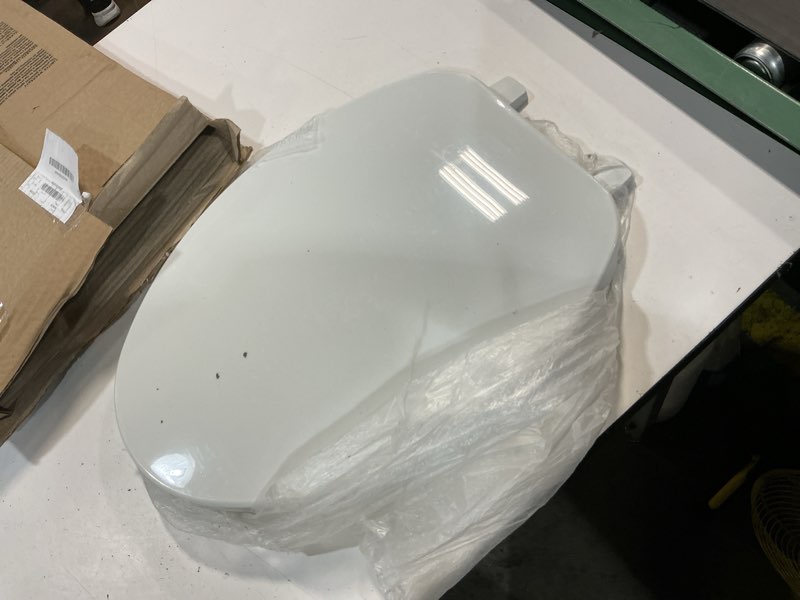 Condition photo showing As Is for bemis 170 durable plastic toilet seat, elongated, white