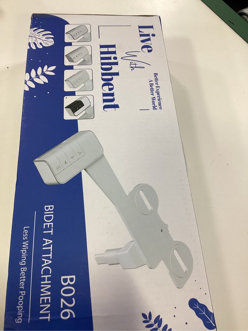 Condition photo showing New/Like New for hibbent bidet attachment for toilet, non-electric dual nozzle for frontal & rear wash, adjustable water pressure control, fresh water bidet toilet seat, self cleaning water sprayer, white chrome 1