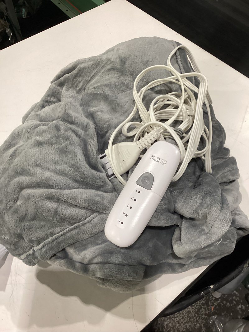 Condition photo showing Good Condition for heated blanket full size electric blanket 72" x 84" with 5 heating levels & 10 hours auto off, double-sided premium flannel heating blanket, etl & fcc certified, machine washable, warm gift silver gray full