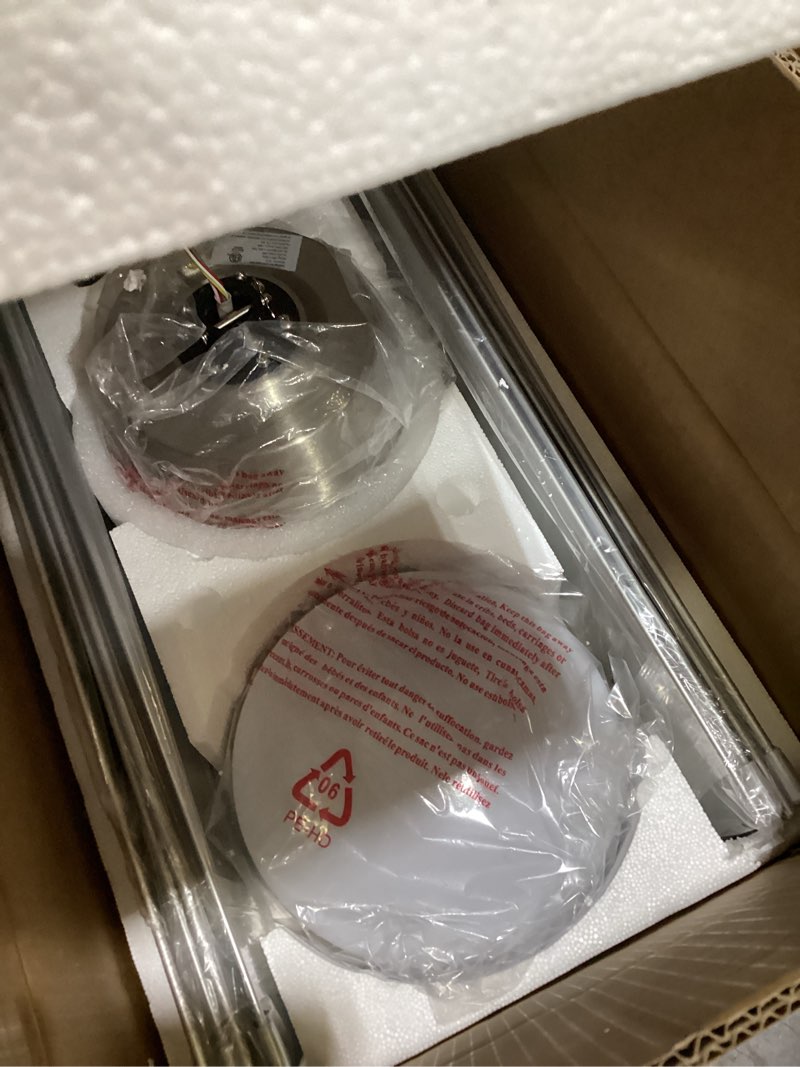 Condition photo showing Good Condition for 72 lnch lndustrial smart celing fan with light and remote control via wifi alexa,large celing fan with 8 brushed nickel aluminum blades,6 speed noiseless dc motor indoor outdoor ceiling fans for patio 72 inch silver