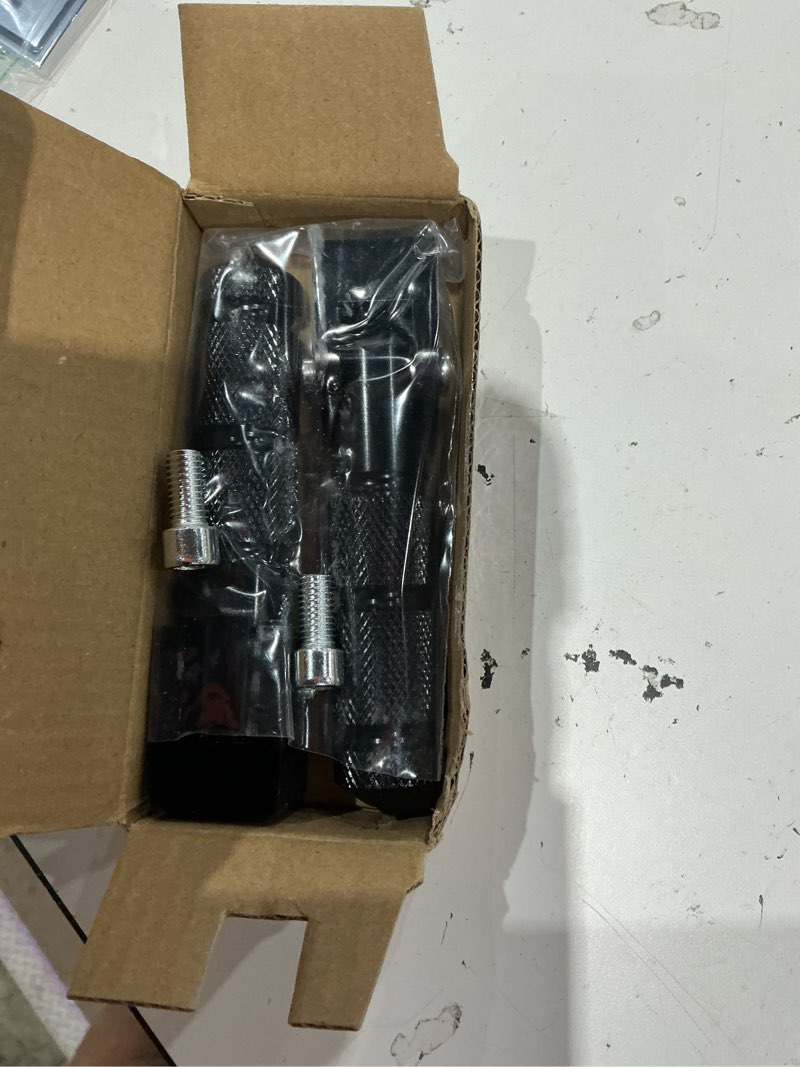 Condition photo showing Good Condition for 2pcs motorcycle foldable foot peg, 8mm 90 degree electric bicycle rear footpeg passenger rest pedal, aluminum anti-skid foot peg for motorcycle scooter bicycle electric bike