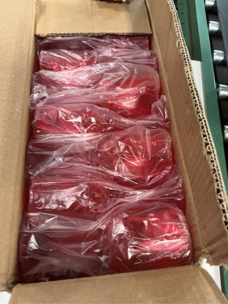 Condition photo showing New/Like New for 7oz plastic wine glasses, 48pcs rose red reusable drinking cups vintage champagne flutes, plastic crystal water goblets for parties stemmed shatterproof drinking glasses for wedding, toasting party rose red 48 pcs
