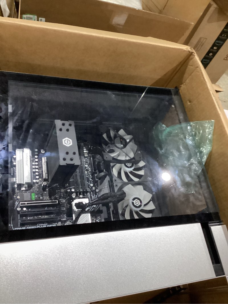 Condition photo showing As Is for iten incomplete)))))cyberpowerpc gamer master gaming desktop, amd ryzen 5 8400f, nvidia geforce rtx 5060 8gb, 16gb ddr5, 1tb ssd, black, gma7300wst)