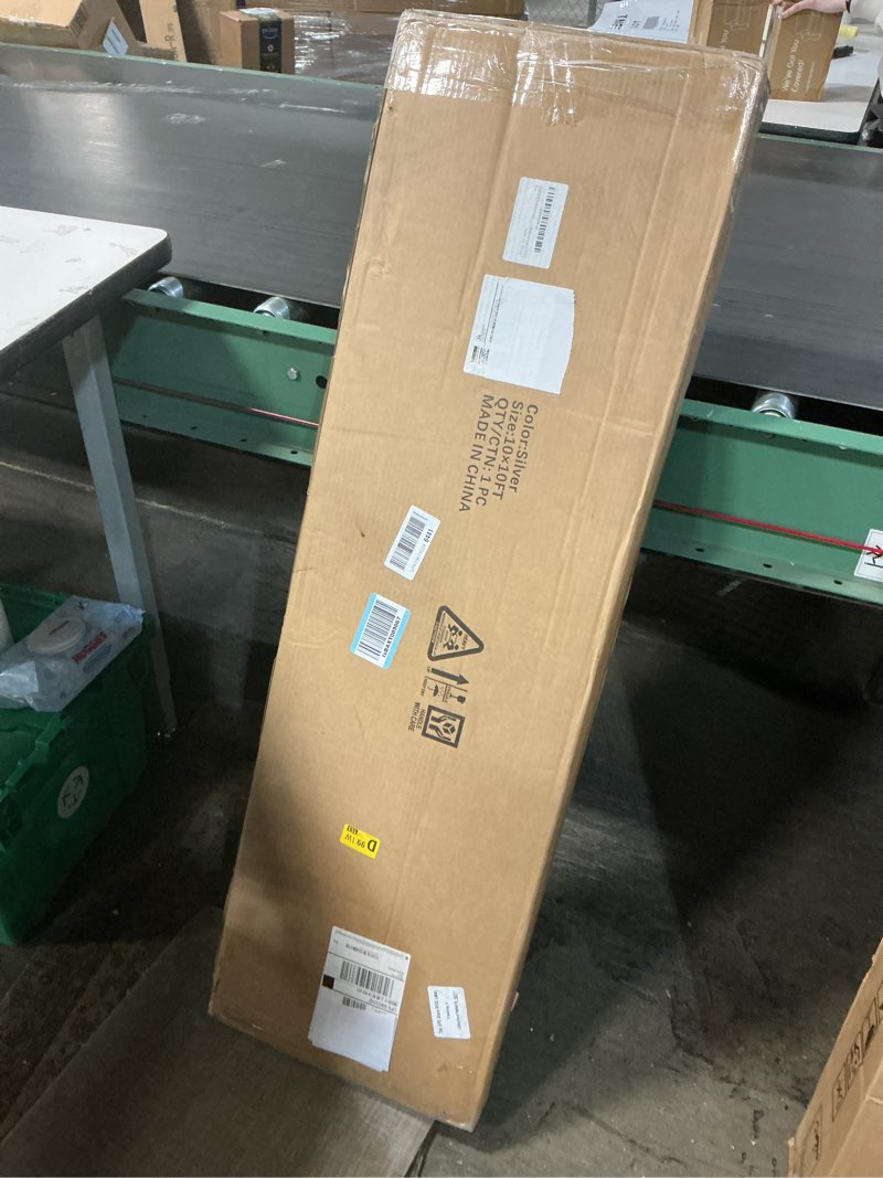 Condition photo showing New/Like New for Heavy Duty Backdrop Stand, 10x10ft Pipe and Drape Backdrop Stand Kit with Adjustable Telescopic Poles Frame and Metal Base