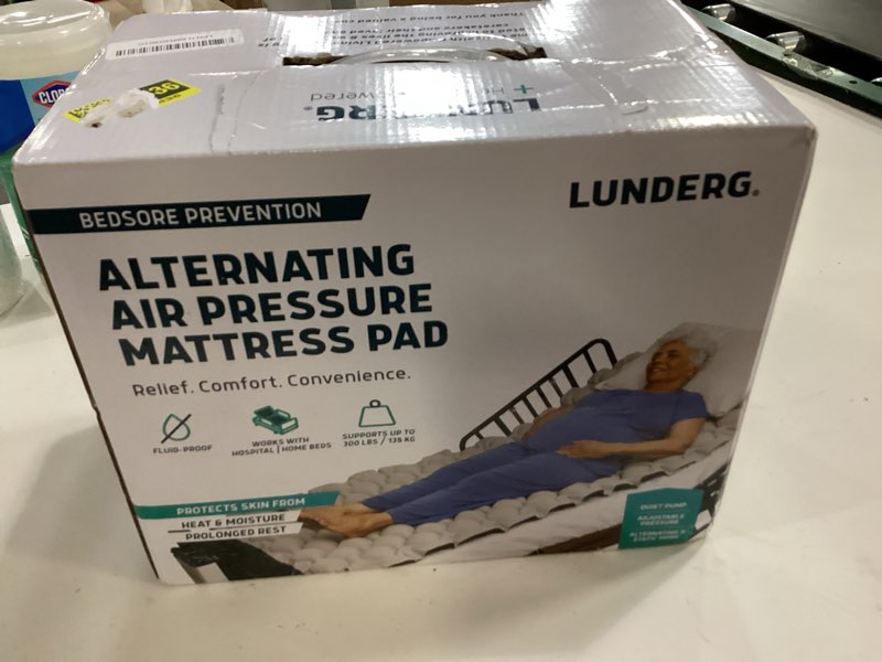 Condition photo showing New/Like New for lunderg alternating air pressure mattress pad - with flock-tech & static mode - bed sore prevention - includes multi-layer hospital bed mattress topper pressure ulcer cushion pad & improved quiet pump