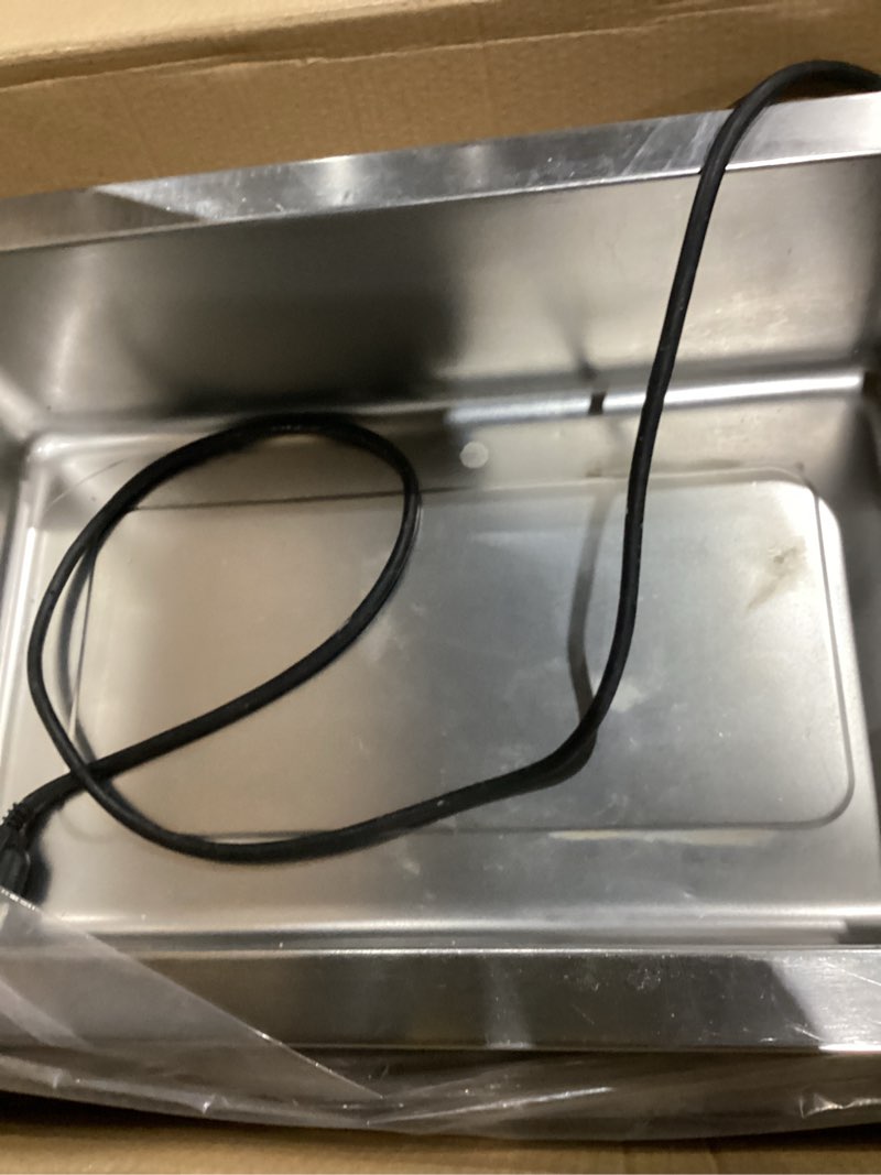 Condition photo showing As Is for Winco FW-S500 Commercial Portable Steam Table Food Warmer 120V 1200W,Stainless Steel,Large