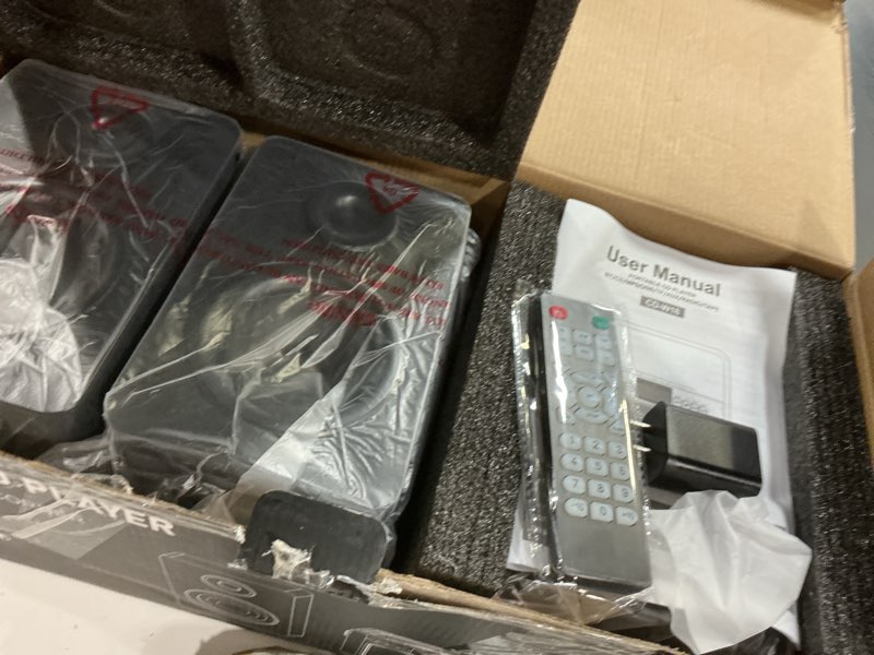 Condition photo showing New/Like New for Greadio Stereo System for Home with Boombox CD and Cassette Player Combo, 40W Home Stereo System with Bluetooth, FM Radio/USB/TF/AUX/Remote Control, Detachable Wooden Bookshelf Speakers Black CD Player Boombox with Stereo System