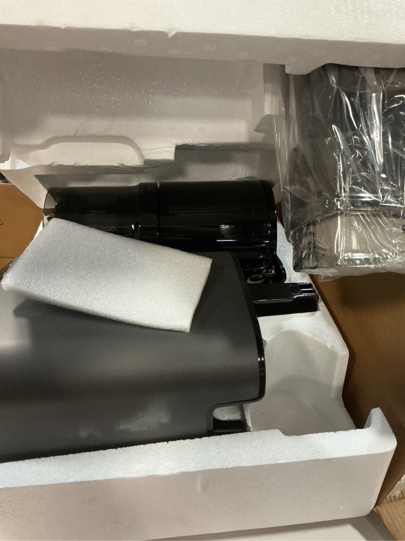 Condition photo showing As Is for Juicer Machines with 5.8" Large Feed Chute, 400W Cold Press Juicer for Whole Vegetables and Fruits, Slow Masticating juicer Easy to Clean Juice Extractor Machine High Juice Yield(Titanium Gray) Grey