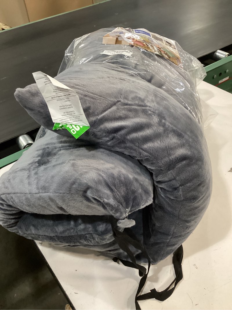 Condition photo showing Good Condition for big hippo thick soft rocking chair cushion set – detachable neck pillow & back support | comfy padded seat cushion with ties for indoor, outdoor, home & office (gray) grey