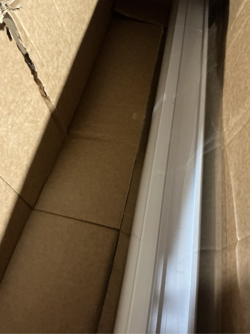 Condition photo showing As Is for persilux cordless zebra blinds for windows, roller shades for windows (34.5" w x 64" h, white) dual layer fabric for day and night,room darkening shades for home, office, bedroom and living room 34.5"w x 64"h white