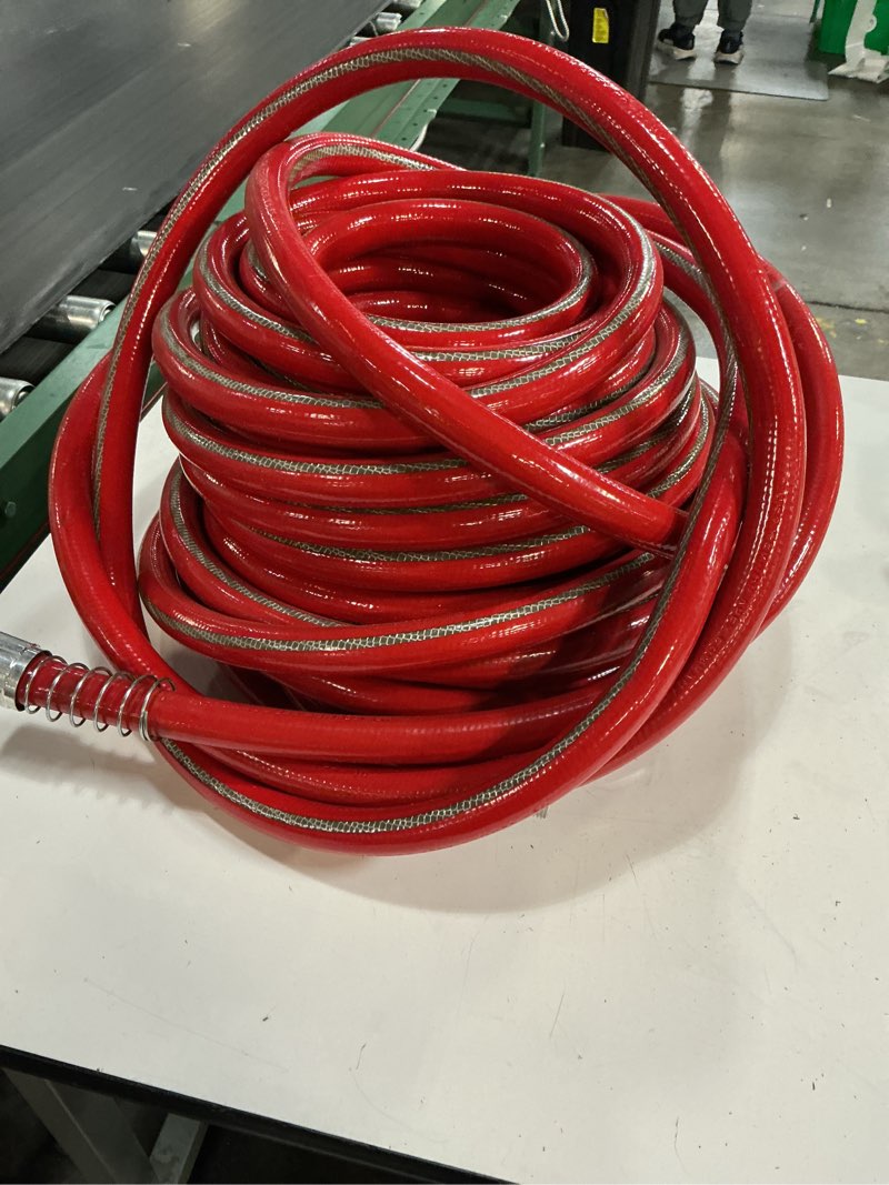 Condition photo showing As Is for flexon cg34100l 3/4-in x 100-ft contractor -duty vinyl red hose