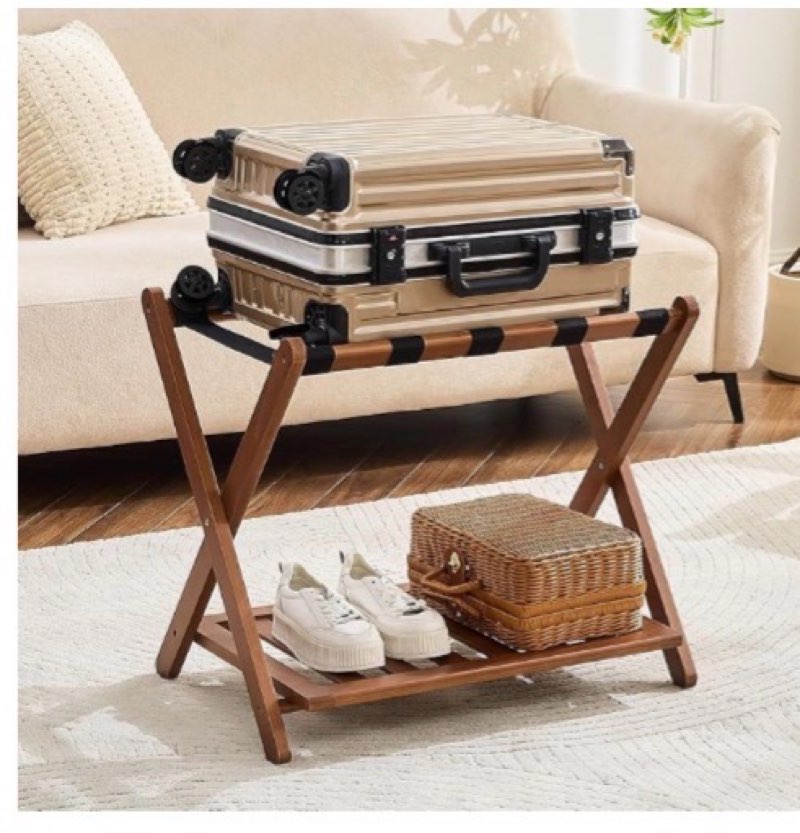 Oakvora Full Assembled 26.77" L Luggage Rack Set of 2 - Luggage Stand for Guest Room, Foldable Suitc