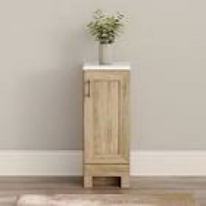 project source euro 12-in sandstone bathroom vanity with white cultured marble top