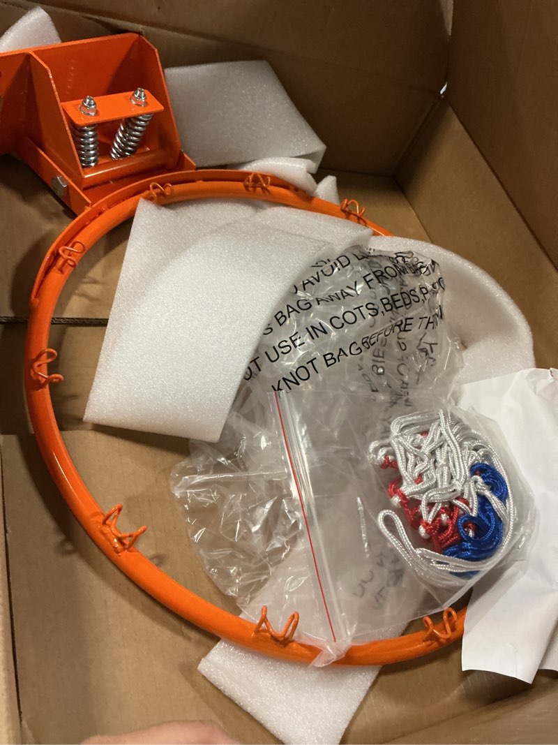Condition photo showing As Is for basketball double spring solid rim, 18 "indoor and outdoor