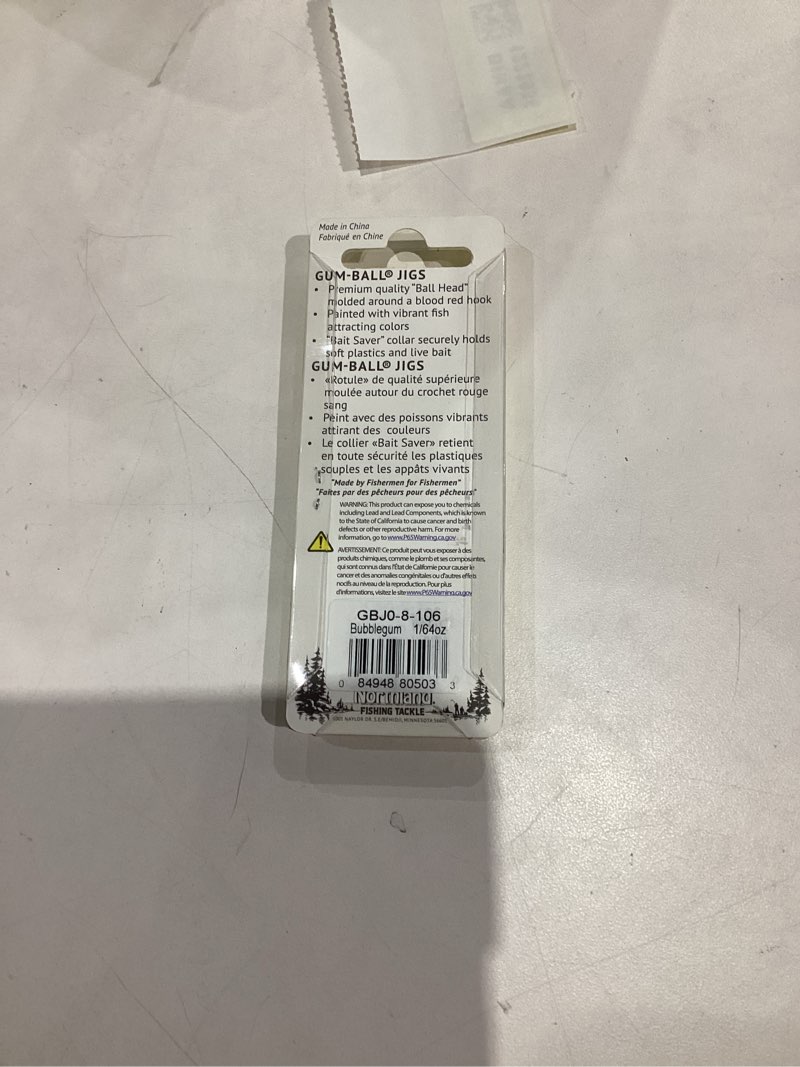 Condition photo showing New/Like New for Northland Tackle Gum-Ball Fishing Lure 2-Pack BUBBLEGUM 1"