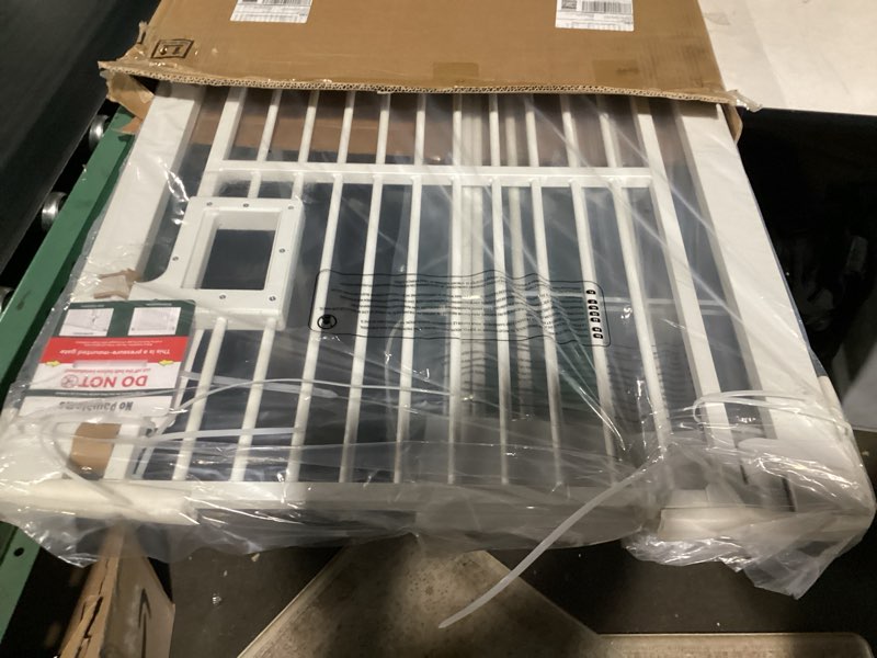 Condition photo showing New/Like New for no pawblems 55" extra tall pet gate for cat, 29-43" auto close cat gate for doorways/stairs/hallways, no drilling pressure mounted tall dog gate indoor, 1.37" pet-safe gap, white white 55" tall, 29-43" wide