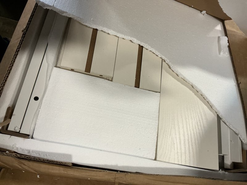 Condition photo showing Good Condition for Tribesigns 63 Inch Computer Desk with File Drawer Cabinet, Ergonomic Office Desk with Monitor Stand, Computer Table with Printer Space, Wood PC Table Workstation Desk for Home Office, White