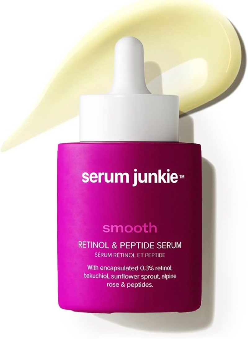 serum junkie SMOOTH Retinol and Peptide Serum with Encapsulated Retinol, Bakuchiol, Matrixyl 3000, M