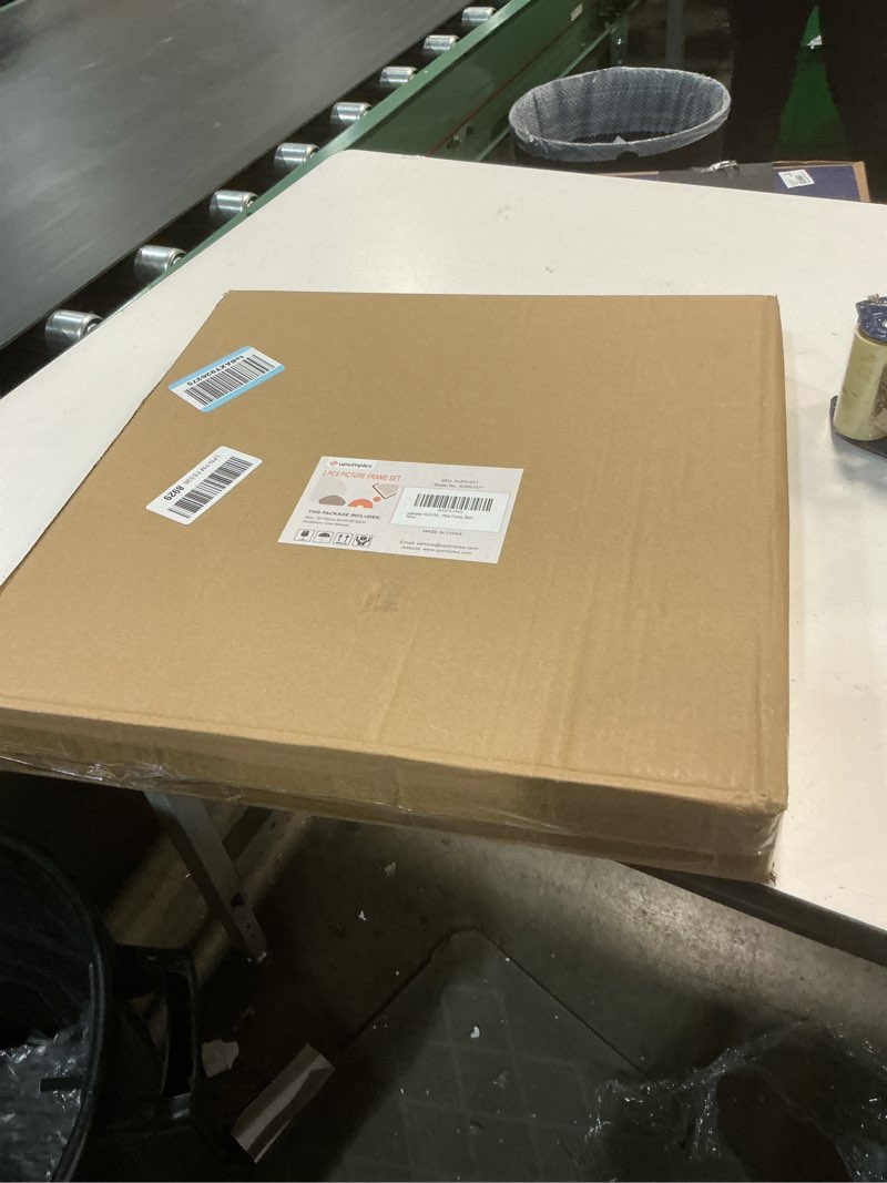 Condition photo showing New/Like New for upsimples 16x16 Picture Frame Set of 3, Made of High Definition Glass for 12x12 with Mat or 16x16 Without Mat, Wall and Tabletop Display Photo Frames, Black Black 16x16