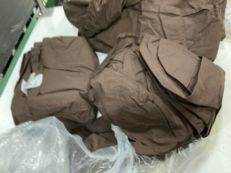 Condition photo showing As Is for organic crisp percale deluxe bedding bundle, king, espresso