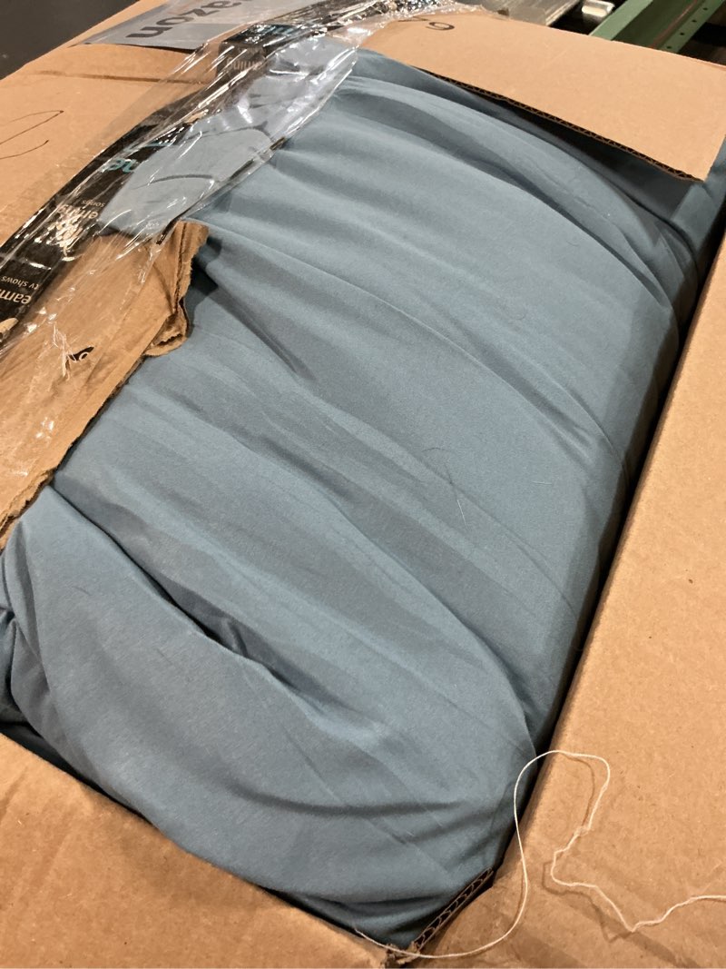 Condition photo showing As Is for Litanika Comforters Oversized King Size Grayish Blue,3 Pieces Lightweight Solid Bedding Set & Collections, All Season Fluffy Bed Set (120x98In Comforter & 2 Pillowcases) Dark Grayish Blue Oversized King