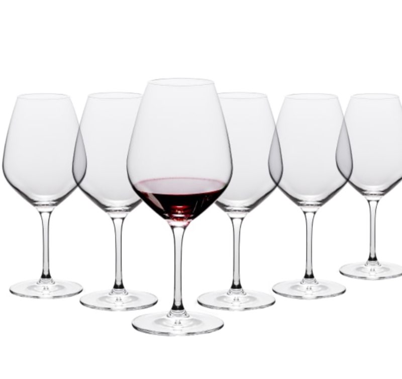 table 12 red wine glasses, 19.25 oz, clear, set of 6 glass