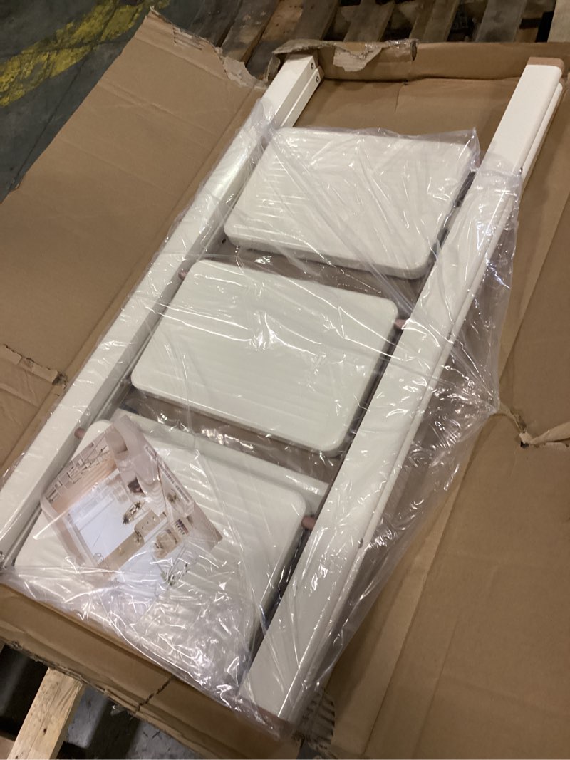 Condition photo showing New/Like New for gamegem 3 step ladder, foldable step stool with anti-slip pedal, portable iron stepladder for home and kitchen, easy to store-cream chocalate(300lbs) cream chocolate 3 step