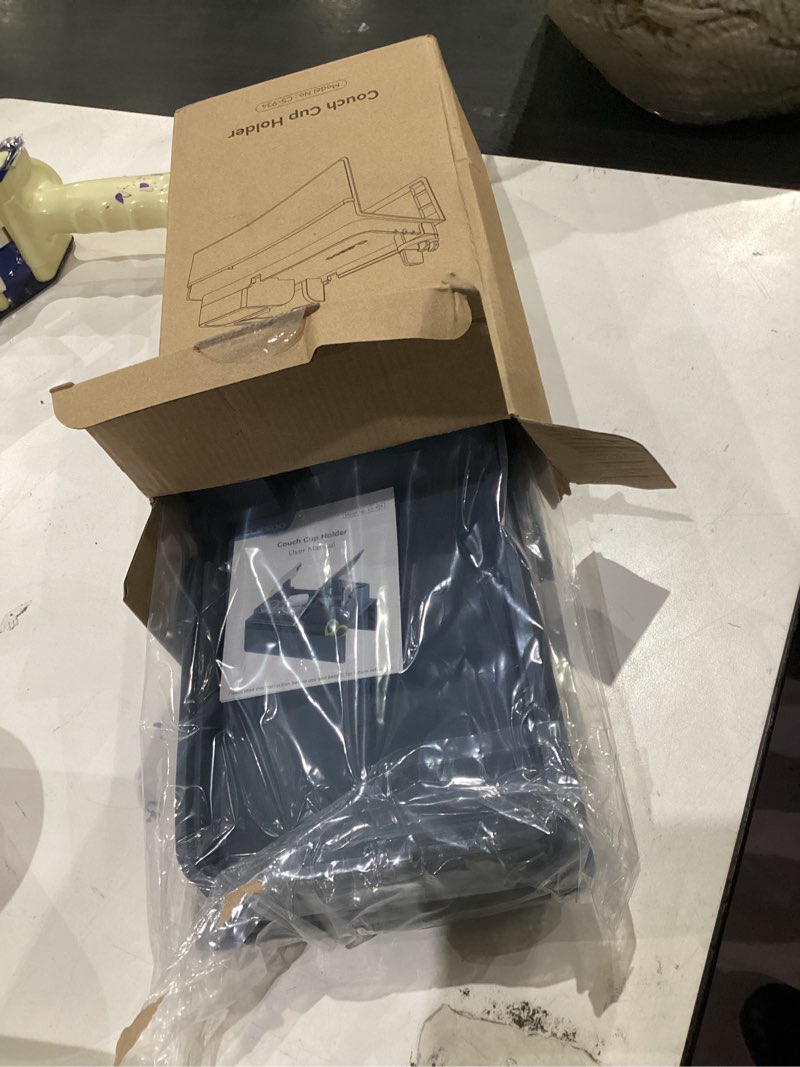 Condition photo showing Good Condition for Couch Arm Cup Holder CLESOO Couch Arm Tray Anti-Slip Couch Cup Holder Silicone Sofa Armrest Tray Dual Side Pocket Couch Drink Holder Sofa Caddy Arm Remote Holder Snack Caddy with Phone Holder Blue