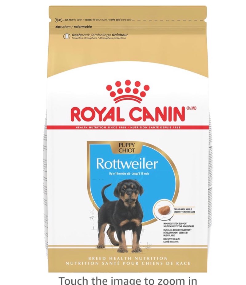 royal canin breed health nutrition rottweiler puppy dry dog food, 30 lb bag