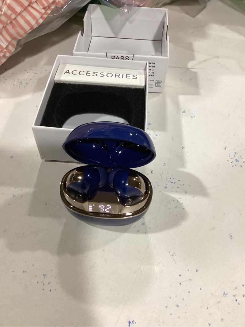 Condition photo showing Good Condition for wireless earbuds, bluetooth 5.4 headphones in ear, mini bluetooth earbuds hifi stereo deep bass with 4 enc noise cancelling mic, wireless ear buds 47h long playtime led ip7 waterproof usb-c(blue)