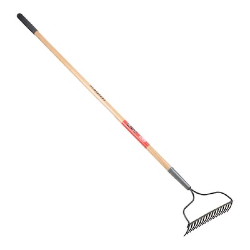 craftsman 15-in welded steel lawn rake with wood handle