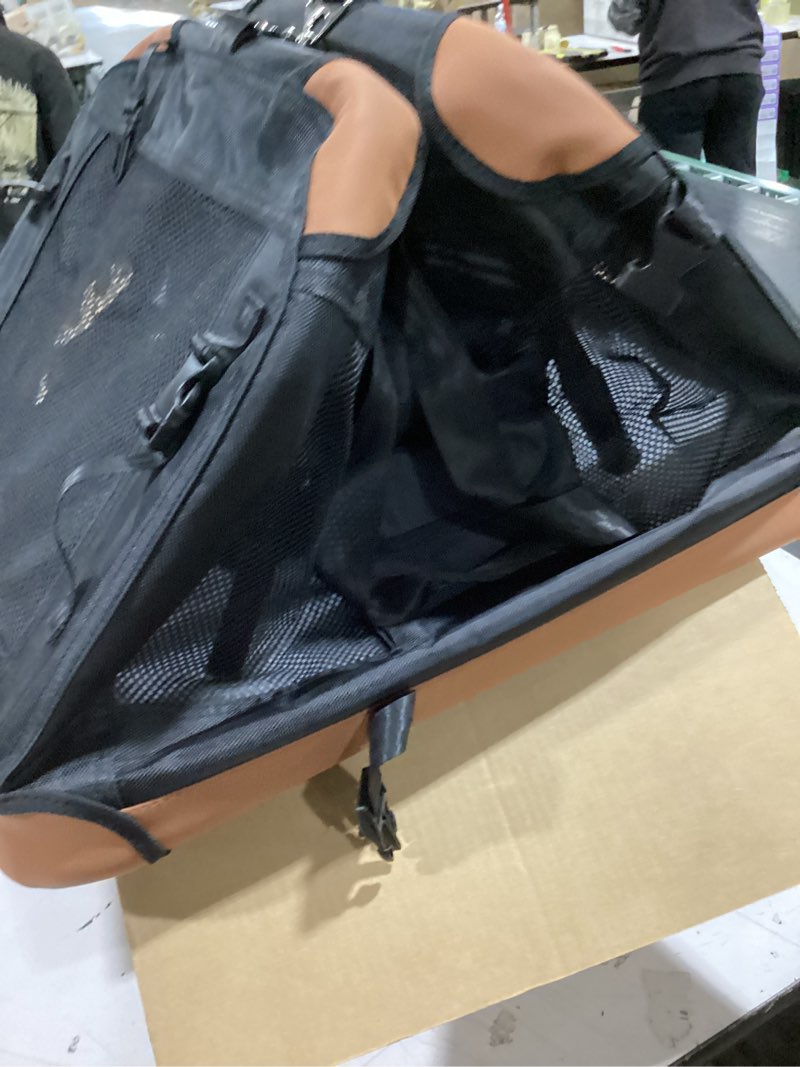 Condition photo showing Good Condition for extra large cat carrier soft sided, portable small dog carrier for 2 cats, 24"x16.5"x16" car travel folding comfortable design, black