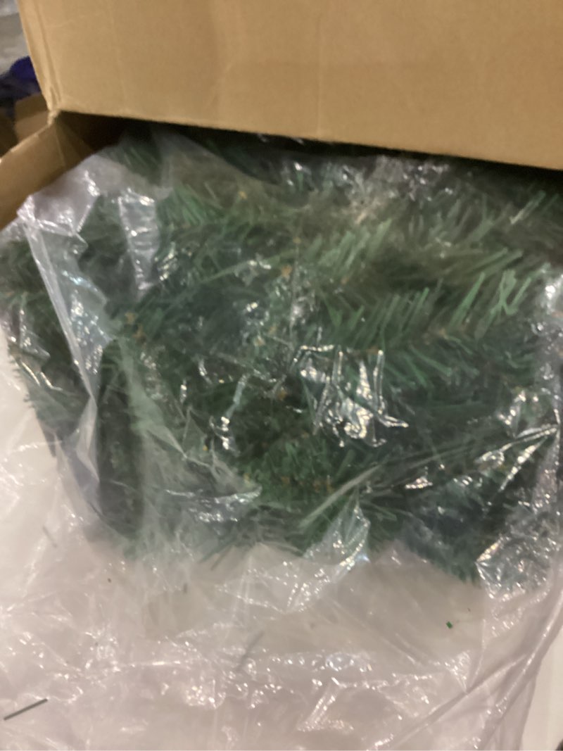 Condition photo showing Good Condition for Abbylike 18 ft Christmas Garland Tips Prelit Fraser Fir Xmas Garland with 100 LED Colorful Lights Xmas Garland with Light for Christmas Tree Party Supplies