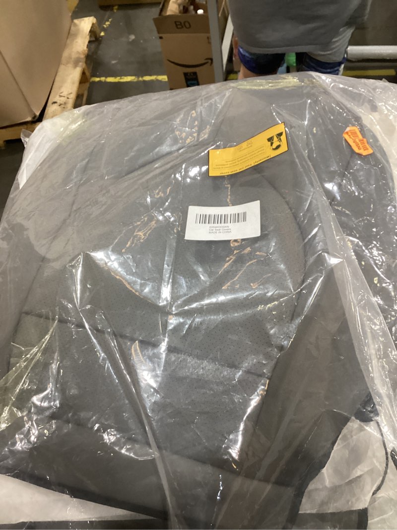 Condition photo showing As Is for aomsazto custom fit seat covers: for toyota highlander 2020-2025 2026 -three-row 7 seats,second row captain chair full set faux leather-dark gray deep gray highlander 2020-2026 captain chairs 7 seater