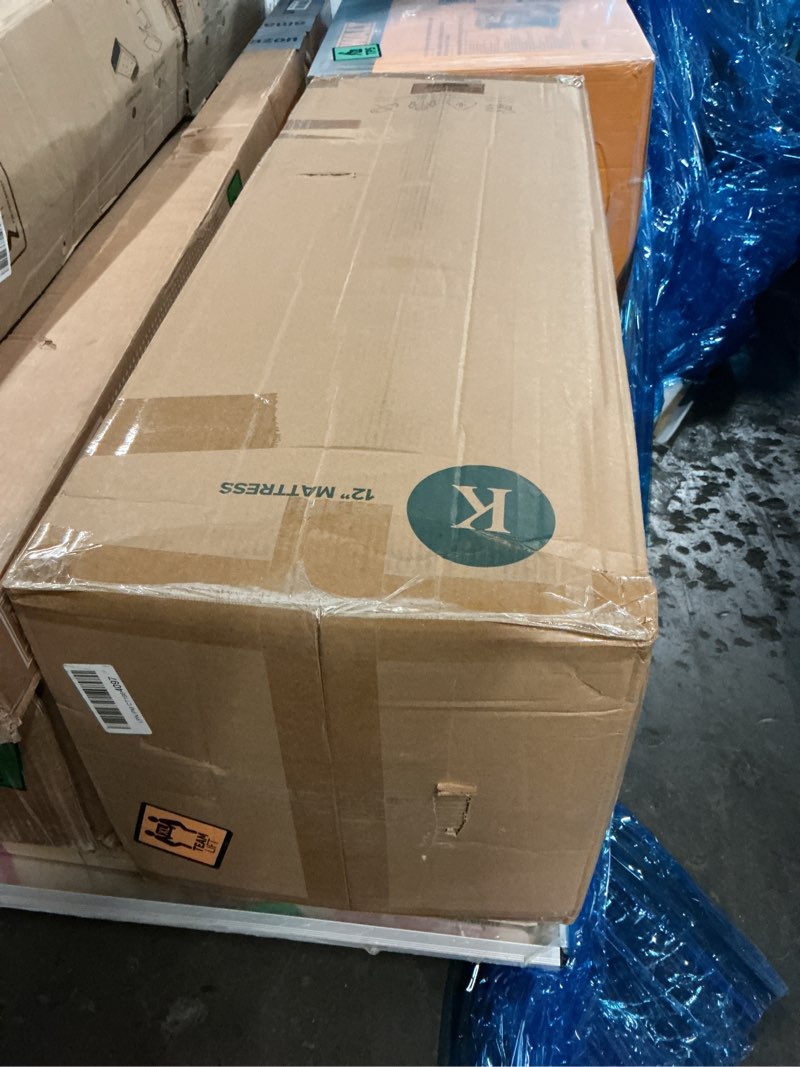 Condition photo showing New/Like New for ZINUS 12 Inch King Green Tea Memory Foam Mattress [New Version], Fiberglass free, Medium Firm Feel, Zoned Pressure Relief, Certified Safe Foams & Fabric, Mattress in A Box White King 12" New Small Box