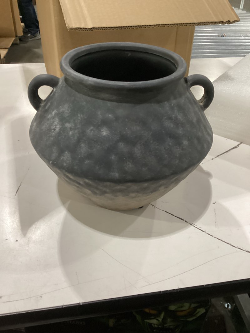 Condition photo showing New/Like New for Rustic Ceramic Vase with Handles, 6.14 Inch Vintage Farmhouse Vase for Home Decor, Brown Ceramic Vases for Table Centerpieces, Rustic Flower Vases for Living Room, Mantel Decoration Brown Small