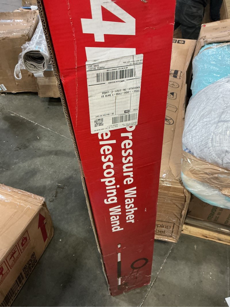 Condition photo showing Good Condition for 24 FT Gutter Cleaning Tools from The Ground - Telescoping Pressure Washer Wand - Gutter Cleaner Attachment with Power Washer Extension Wands, Brush, 7 Spray Nozzle Tips, 2 Hose Adapters, Support Belt