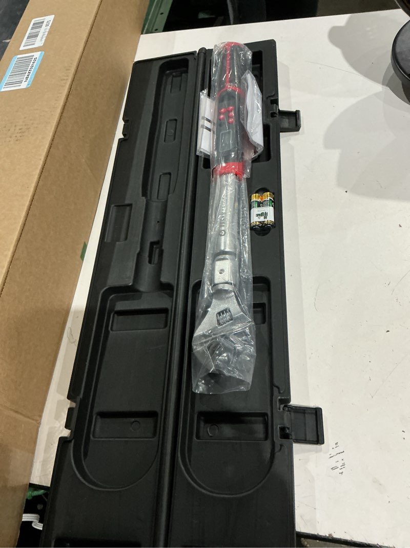 Condition photo showing Good Condition for vanpo adjustable digital torque wrench 5-99.6 ft.lb/6.8-135 n.m, 14×18 mm open end, 38 mm adjustable jaw, accuracy ±2%, led and buzzer notification, hvac torque wrench for mini split ac, pipeline 5-99.6ft.lb/6.8-135n.m (14×18mm)
